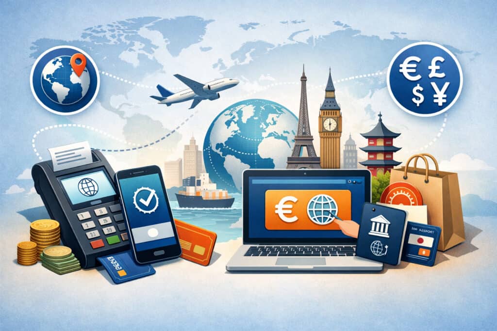 What counts as an “international payment” in merchant processing