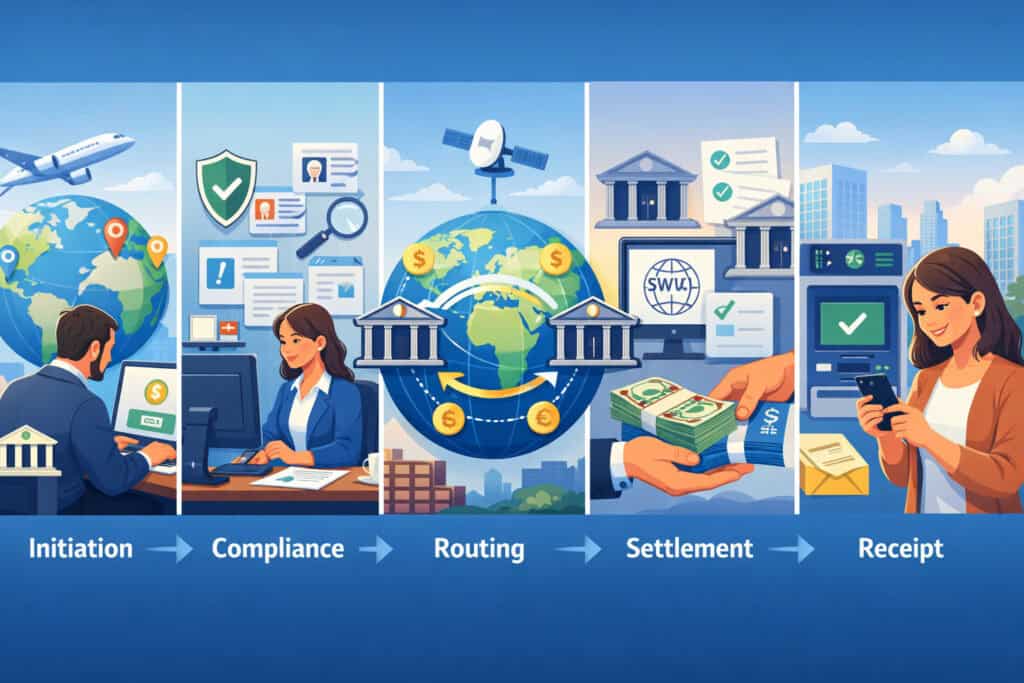 How an international wire transfer works step-by-step