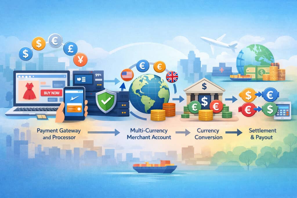 How multi-currency merchant accounts work end-to-end