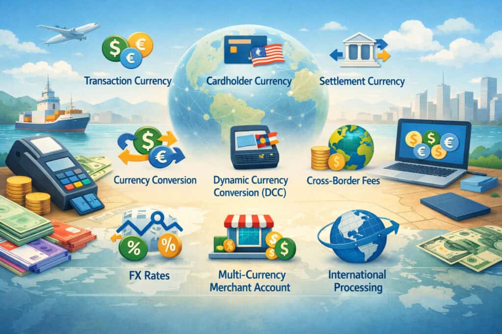 Key terms you’ll see in multi-currency processing