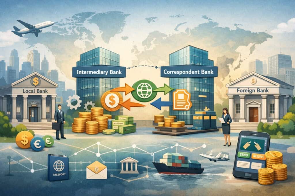 What intermediary and correspondent banks are