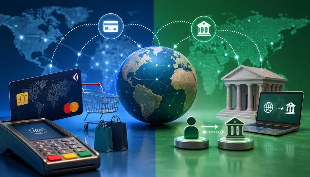 Cross-border card payments versus bank transfers