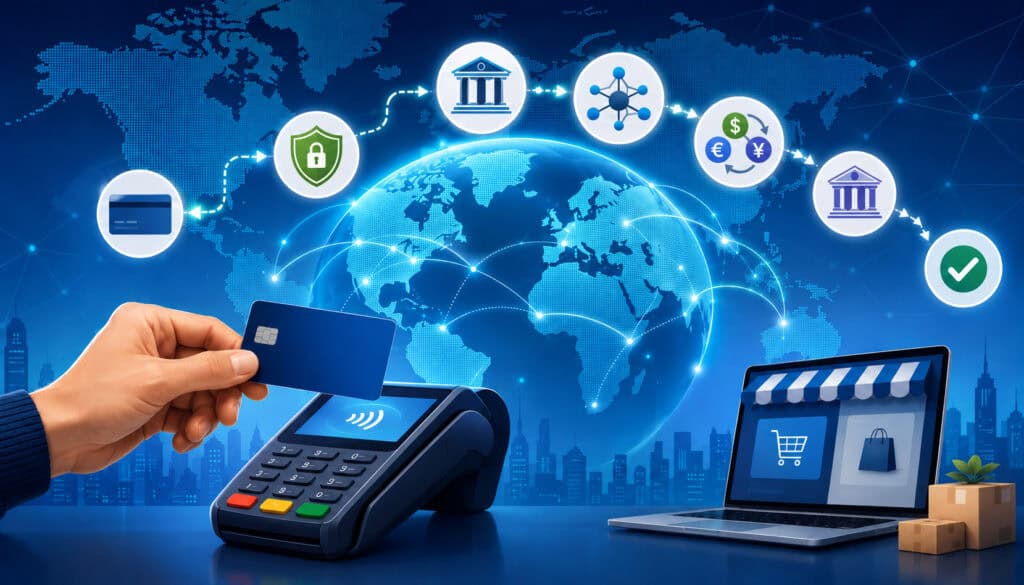 International credit card processing across global payment networks