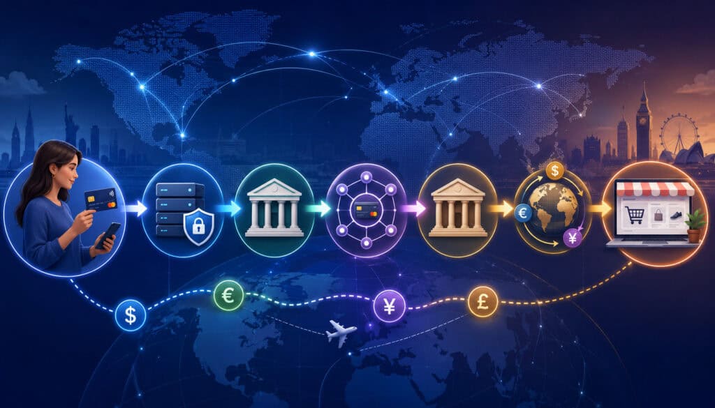 Key parties in a cross-border payment process