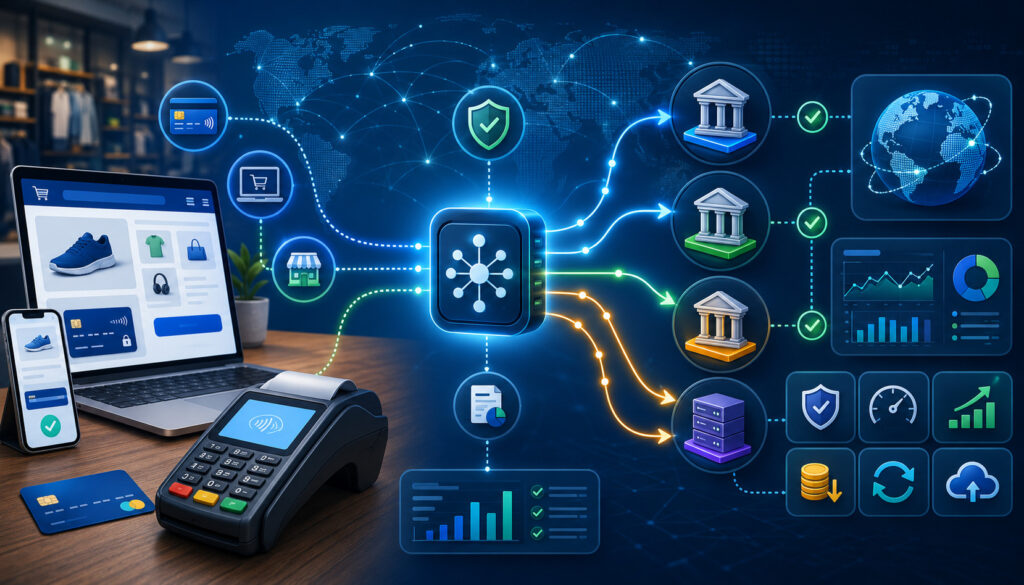 Multi-acquirer payment processing network