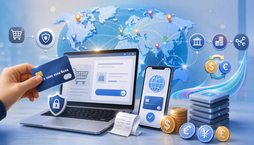 Card-not-present cross-border payment fees illustration