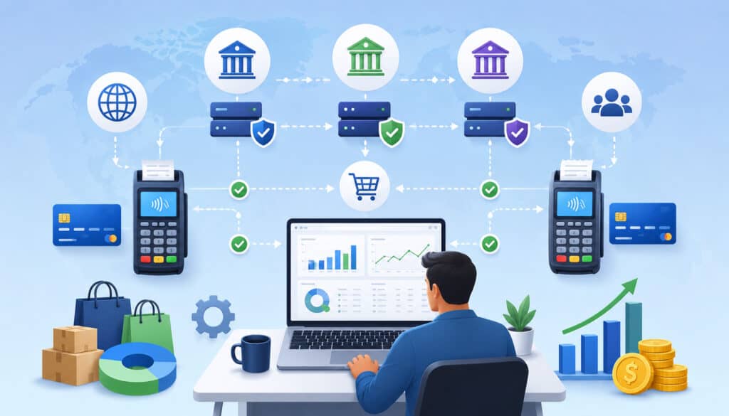Merchants using multi-acquirer payment processing