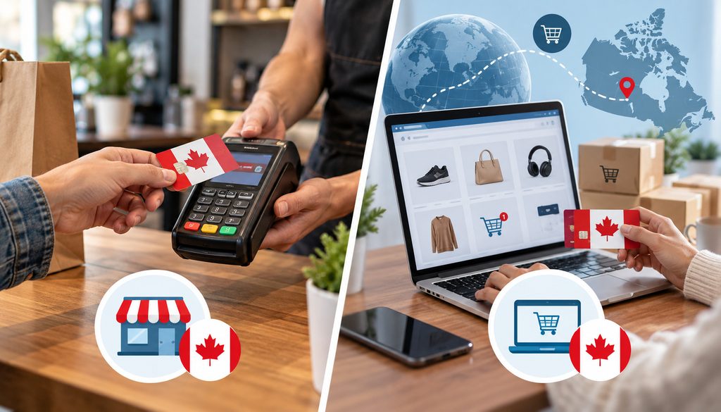 Canadian in-store card payment vs. e-commerce order