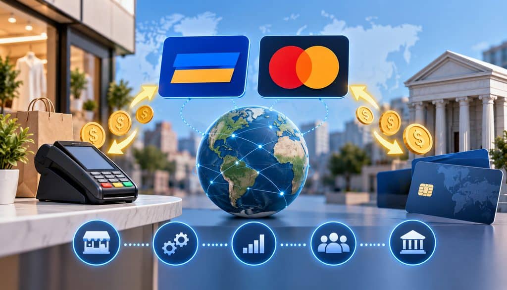 Visa and Mastercard international payment assessment illustration