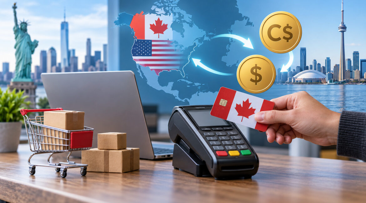 US merchant accepting a Canadian credit card with cross-border currency conversion